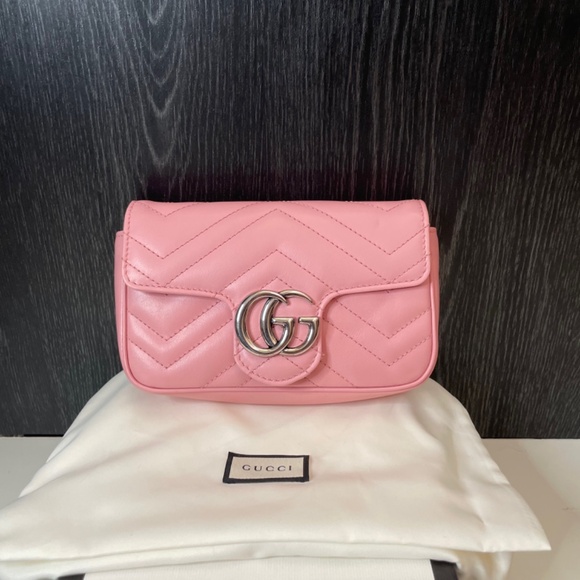Pink Gucci Marmont 2.0 Supermini Handbag - Picture 10 of 15